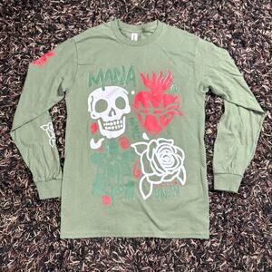 MANA‎ Vivir Sin Aire Tour Green Longsleeve Shirt Sz Small New